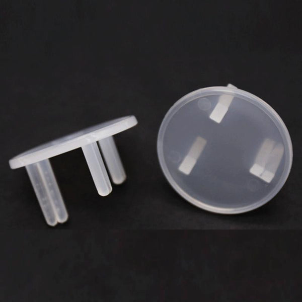 UK 3-Hole Baby Socket Protection Cover, Style: Round Transparent