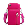 Crossbody Mobile Phone Bag Vertical Wallet Wrist Pouch With Arm Band for Women, Style: Rose Red
