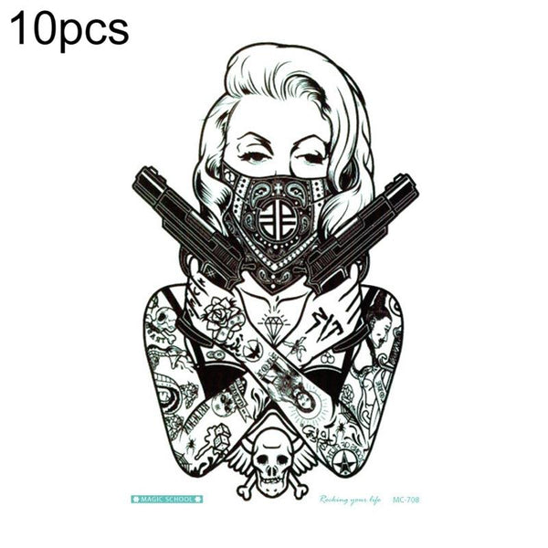 10 PCS Waterproof Arm Chest Scar Tattoo Sticker(Al-038)