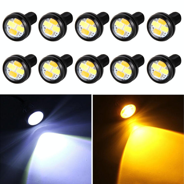 10 PCS 20W 4 LEDs SMD 5630 Daytime Running Light Turn Light Eagle Eye Light, DC 12V, Cable Length: 90cm(White Light + Yellow Light)