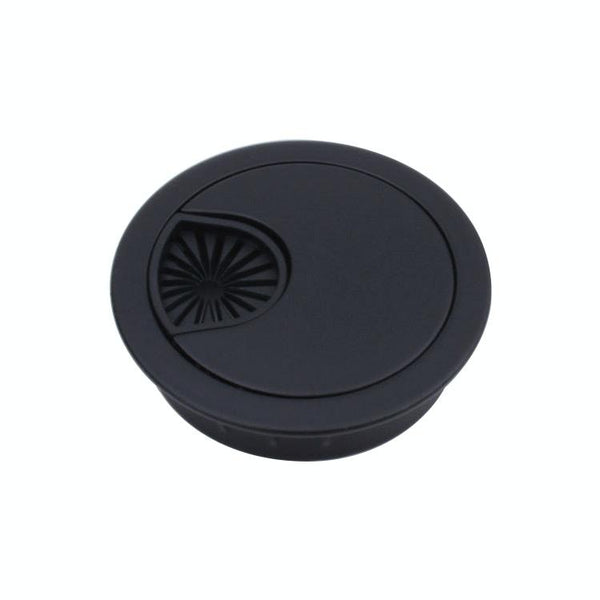 2 PCS Desk Computer Desktop Zinc Alloy Round Threading Box Hole Cover, Hole Diameter: 50mm  (Matte Black)