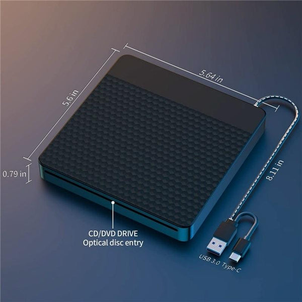 X001 USB 3.0+Type-C Disc Player External Optical Drive CD / DVD Burner Reader