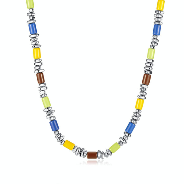 OPK GX2418 Black Gallstone Resin Stainless Steel Jewelry