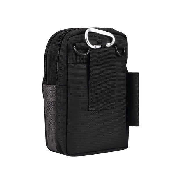 Multifunctional Casual Crossbody Mobile Phone Storage Waist Bag(Dark Grey + Black)