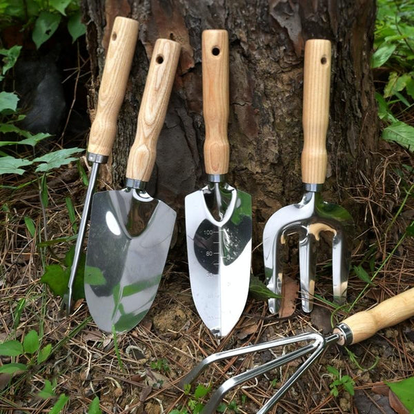 Garden Planting Shoveling Tools Thickened Wooden Handle Gardening Kit, Model: Wire Rake