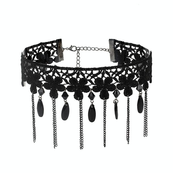 Fringe Lace Gothic Lolita Vintage Necklace,Style: 1556