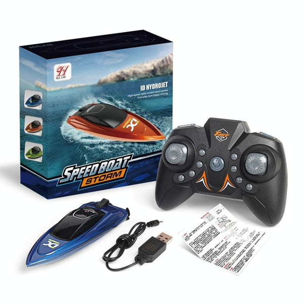 Children 2.4G Mini Remote Control Boat Summer Water Play Electrical Submarine Boys Toys(Blue)