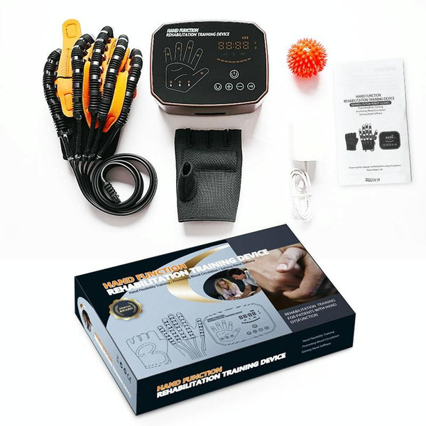 Intelligent Robotic Rehabilitation Glove Equipment, With US Plug Adapter, Size: L(Right Hand Brown)