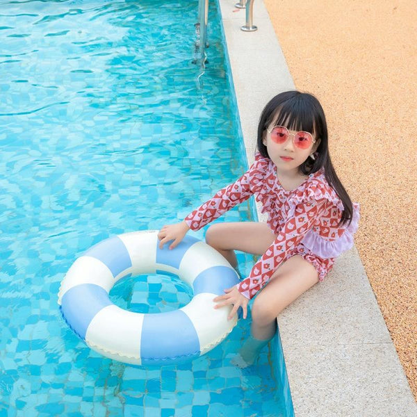 Thickened Children Swimming Ring Inflatable Underarm Ring 66cm(Striped Blue)