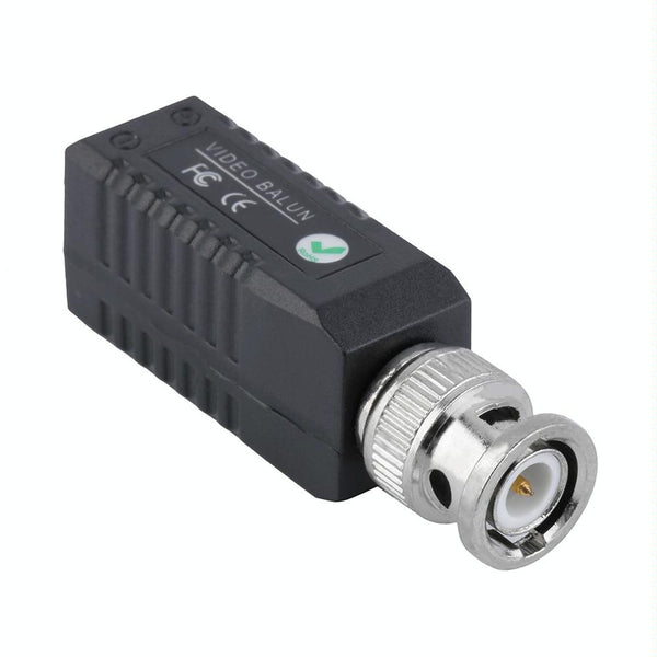 2x CCTV Video Balun Transceiver BNC Passive (Black) 330m