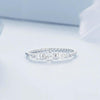 BSR344 Sterling Silver S925 White Gold Plated Bead Arrangement Zircon Ring(No.6)