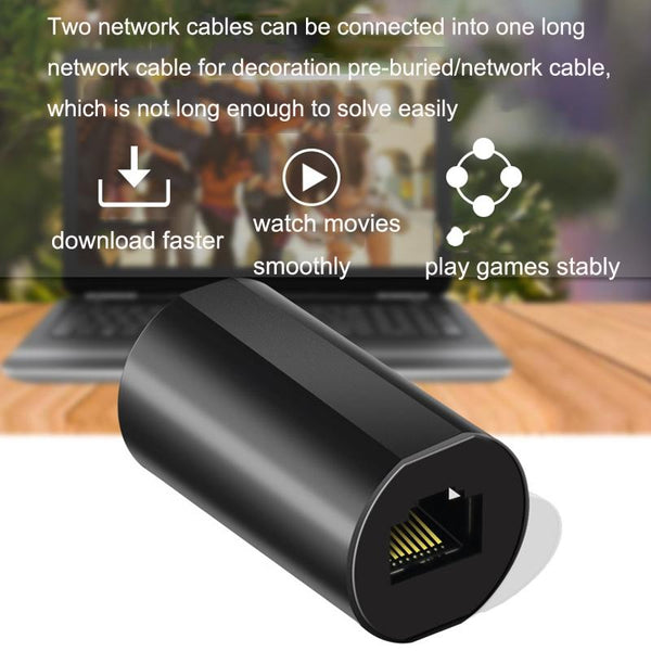 YM88013-Y Lightning Protection Version Network Straight-Through Head RJ45 Network Cable Double Pass Head(Black)