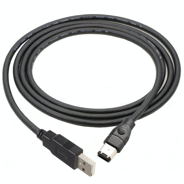 JUNSUNMAY Firewire IEEE 1394 6 Pin Male to USB 2.0 Male Adaptor Convertor Cable Cord, Length:3m
