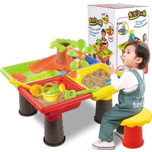 Outdoor Sandy Beach Table Toys Set for Kids(Tree and Square Table)