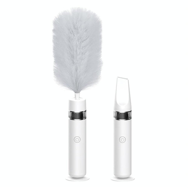 DY701  3 In 1 Electric Feather Duster Handheld Telescopic Dust Clean Brush(White)