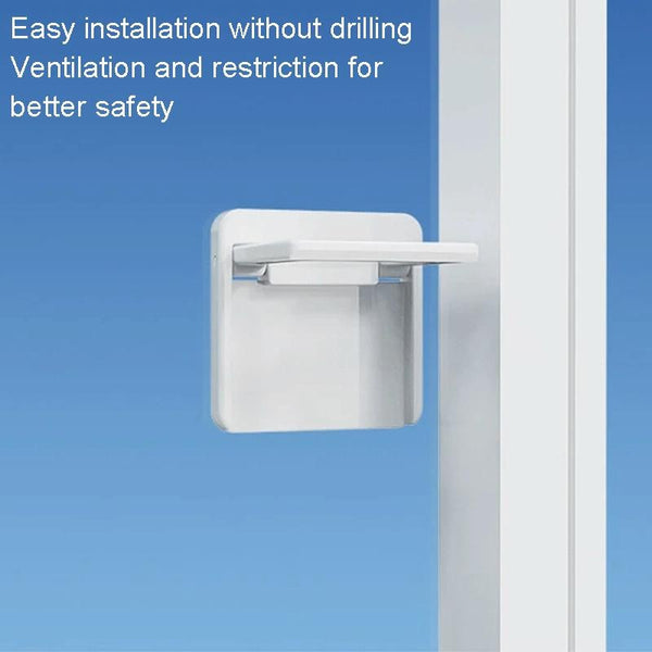 Children Protective Window Lock Flat Movement Doors Drawers Lock Cabinet Door Handle(White)