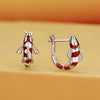 BSE742 Sterling Silver S925 Zirconia White Gold Plated Good Luck Koi Earrings
