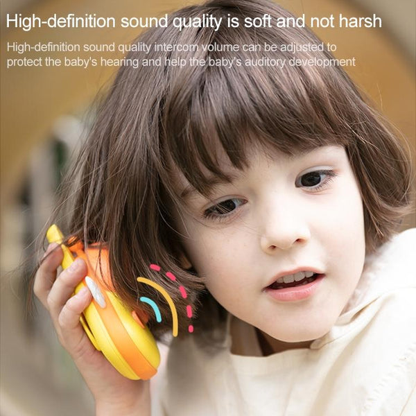adj-847 Cartoon Bee-shaped Children Walkie-talkie Wireless 3km Call Outdoor Parent-child Interactive Toy with Flashlight & Anti-lost Lanyard (Yellow)