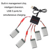 One To Five 3.7V Lithium Battery USB Charger For X5C Aircraf(XH2.54 Port)