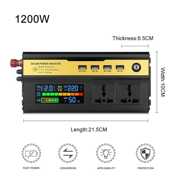 8896 1200W Car Smart Multi-functional Digital Display Inverter, Specification:24V