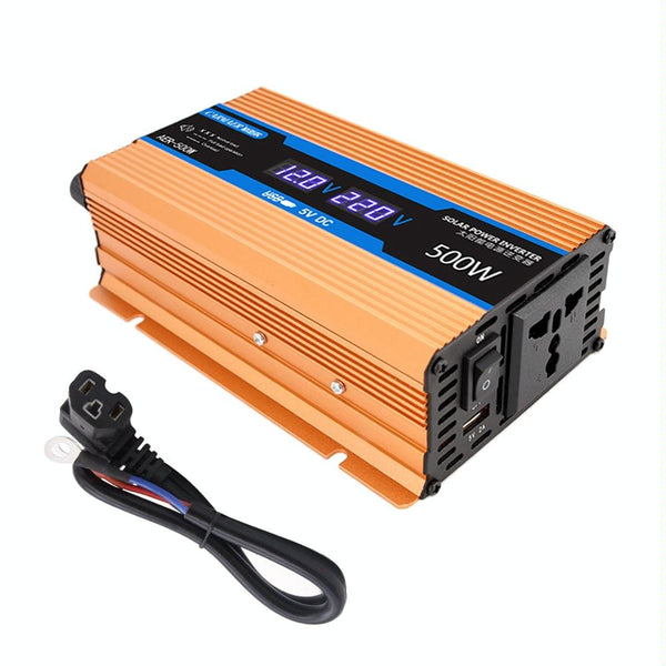 Carmaer Modified Sine Wave 48V to 220V 500W Car Multi-function Double Digital Display Inverter Household Power Converter