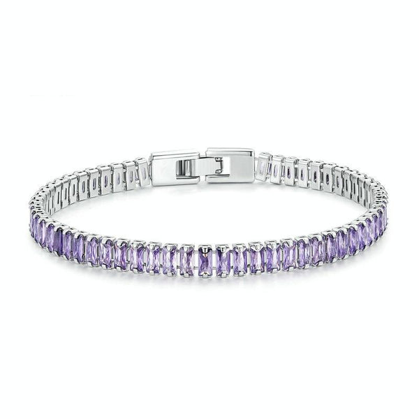 YIB055-19LVT Sparkling Cubic Zirconia Bracelet Gold Plated Copper Jewelry