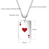 OPK 1542 Titanium Steel Men Necklace Personality Poker Pendant, Color: Black Without Chain