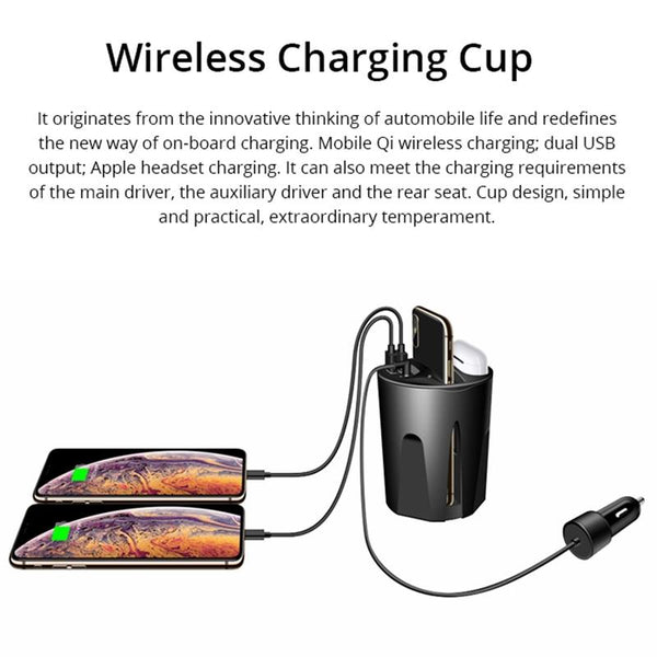 X9A Car QI Standard Charging Cup Wireless Fast Charger