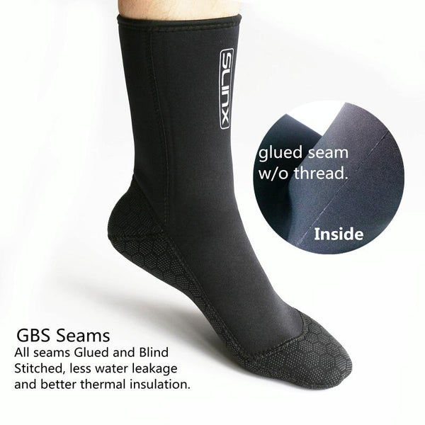 SLINX 1702 3mm Neoprene Non-slip Warm Diving Socks, Size: L