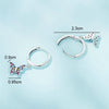 SCE1528 Sterling Silver S925 Colorful Butterfly Insect Zirconia Earrings