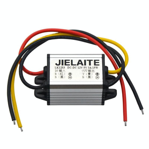 JIELAITE LK1253 15W Aluminum Alloy Intelligent Protection Waterproof Car Power Converter(12V to 3V/3A)