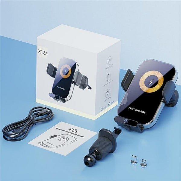 X12s Car Air Vent Wireless Charger 66W High Power Intelligent Induction Holder(Silver)