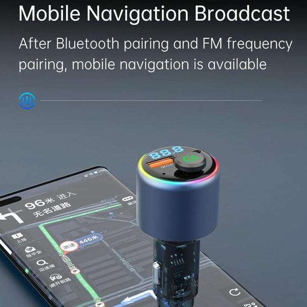 48W Car Bluetooth MP3 Player with Fast Charging(Black)