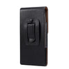 Men Litchi Texture Leather Portable Mobile Phone Waist Bag for 6.9 inch or below(Black)