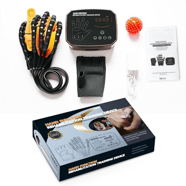 Intelligent Robotic Rehabilitation Glove Equipment, With US Plug Adapter, Size: XL(Left Hand Brown)