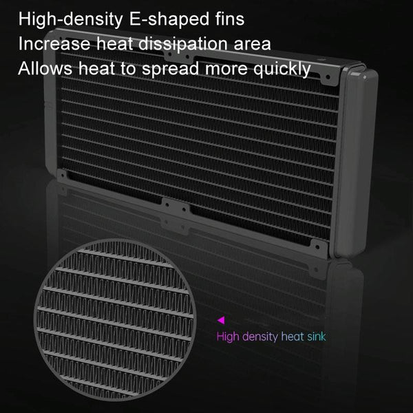 COOLMOON CM-YM-240T Digital ARGB Lens Edition Integrated Water Cooling CPU Cooler Temperature Display CPU Fan(Black)