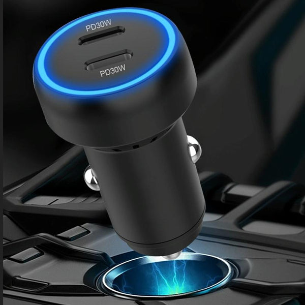 IBD352 Aluminum Alloy Dual Interface Car Charger, Spec: QC3.0 18W+PD 3.0 20W