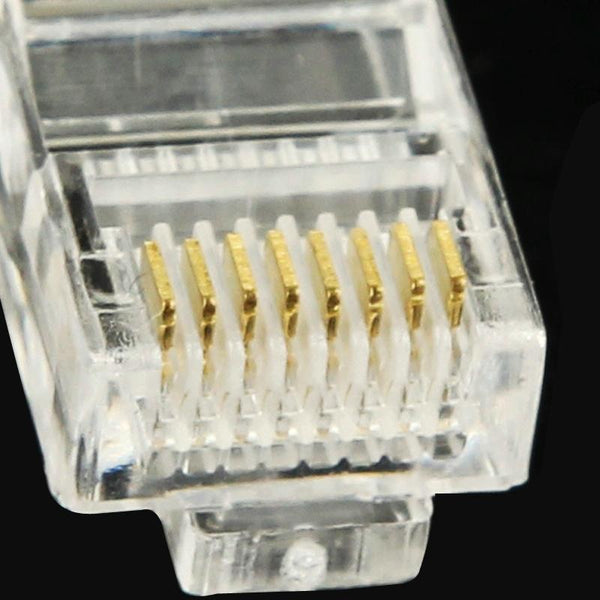 100pcs /Pack RJ45 Connector Modular Plug, Gold: 3u