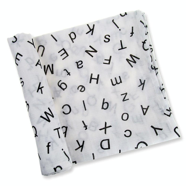 Cartoon Baby Soft Gauze Quilt Swaddle Cotton Bath Towel 117 X 117cm, Style: Letter ABC