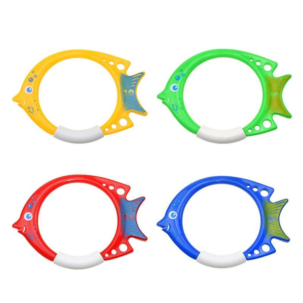 4PCS Big Fish Rings Diving Swimming Pool Toys Children Summer Water Toys