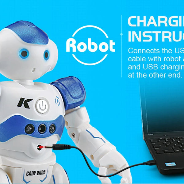 JJR/C R2 CADY WIDA RC Robot Gesture Sensor Dancing Intelligent Program Toy Gift for Children Kids Entertainment with Remote Control(Blue)