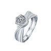 XJA011 Couple Ring Mosan Diamond S925 Silver Ring, Style: Mens