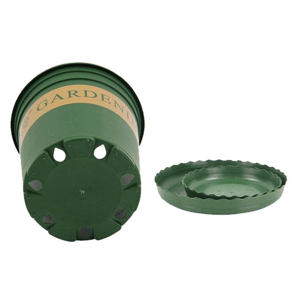 2 Gallon Flower Pots Plant Nursery Pots Plastic Pots Creative Gallons Pots with Tray,Size:21.5*21*21cm