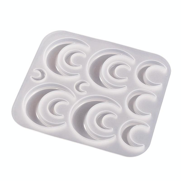 DIY Epoxy Resin Three-Dimensional Geometric Pendant Earring Silicone Mold, Spec: Moon