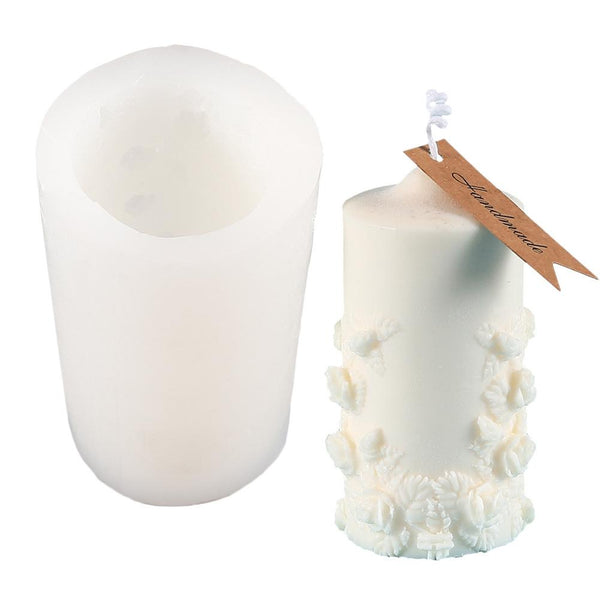 2805 Pine Cone  Cylindrical Scented Candle Silicone Mold Plaster Drop Glue Mold