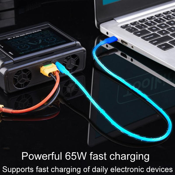 ToolkitRC M8D Colored Screen Dual Drone Aerial Powerful Balance Battery Charger(Black)