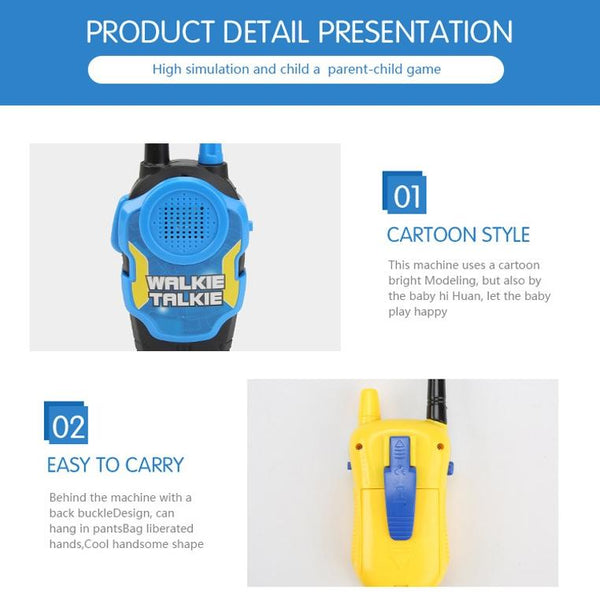 1 Pair Intelligent Wireless Call Walkie-Talkie Remote Dialogue Interactive Children Toys(Yellow)