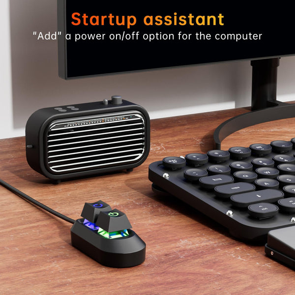 Desktop Computer External Switch Restart Button Computer Power Extension Cable, Color: Rubberized Oil Translucent