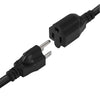 JUNSUNMAY US 1.6FT NEMA 5-15P 1 to 2 Way Outlet NEMA 5-15R SJT 16AWG 3 Prong Power Cable Wire Extender