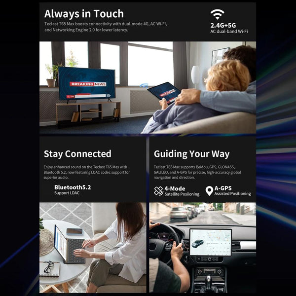 Teclast T65 Max Tablet PC 13 inch, 8GB+256GB,  Android 14 MediaTek Helio G99 Octa Core, 4G LTE Dual SIM